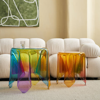 Rainbow glazed coffee table